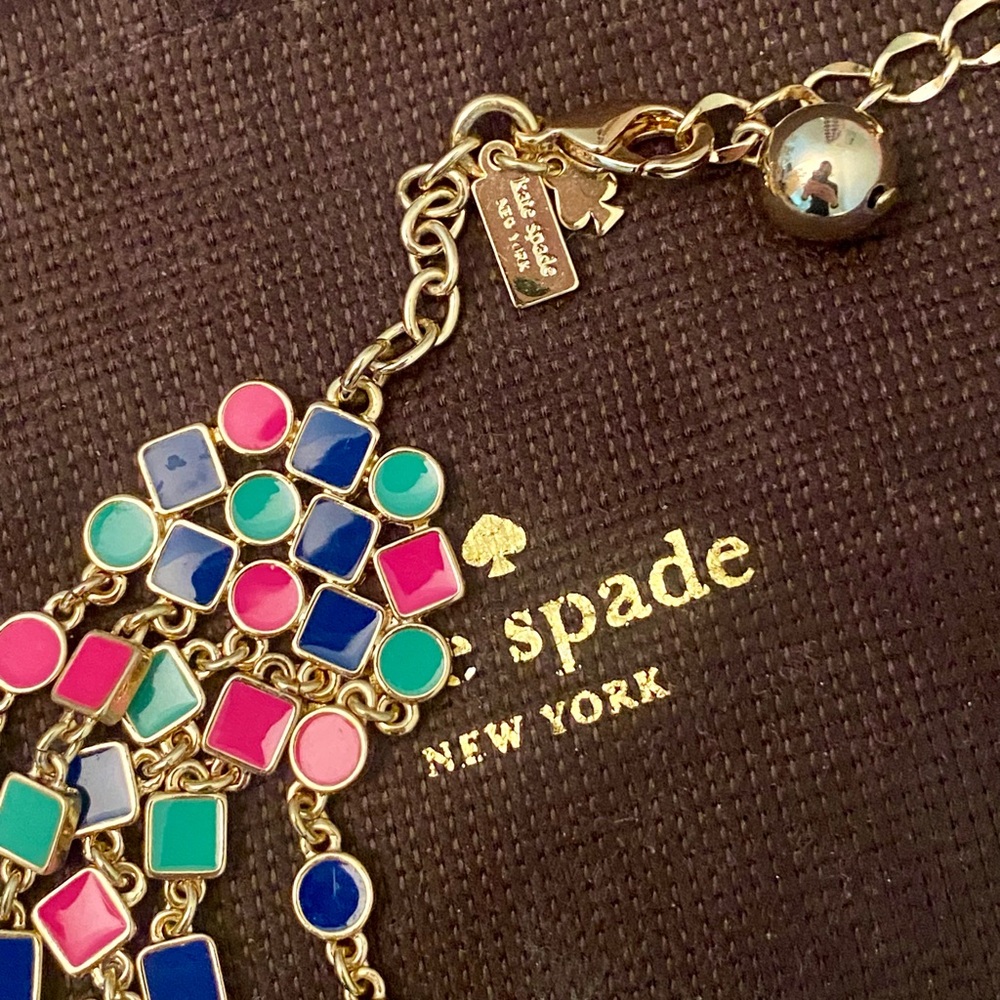 Kate Spade Pink, Blue, & Green Geometric Necklace